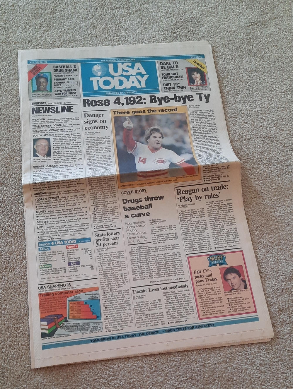 VTG 1985 USA TODAY Pete Rose